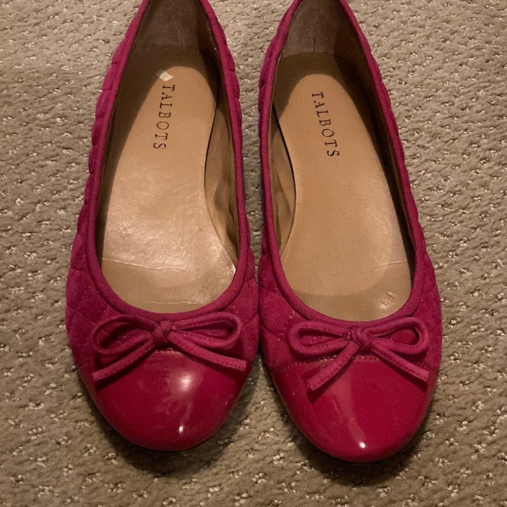 Hot pink 6.5 Talbots flats used in excellent condition